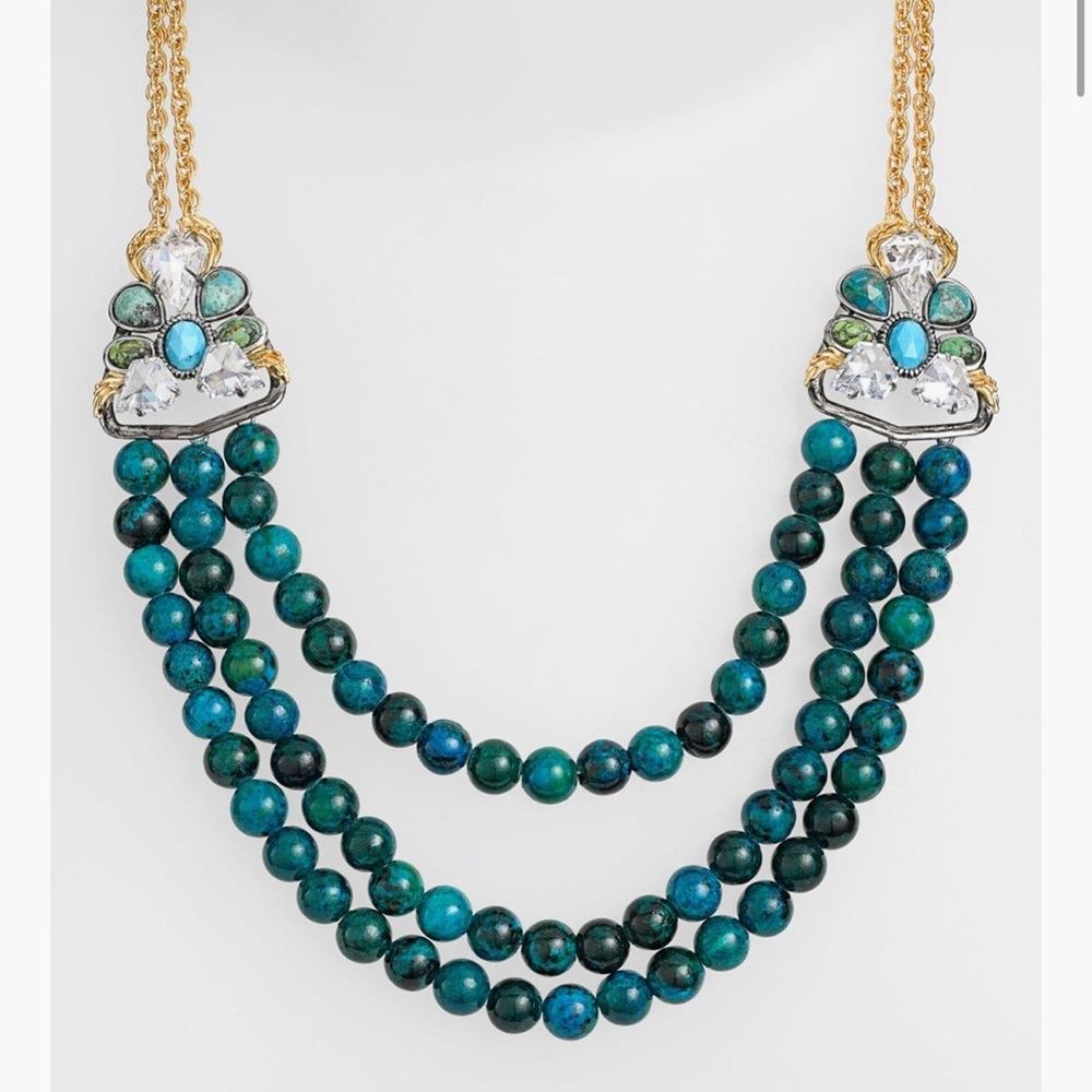 Alexis Bittar Gold and Green Necklace with Elegant Design - Picture 2 of 4